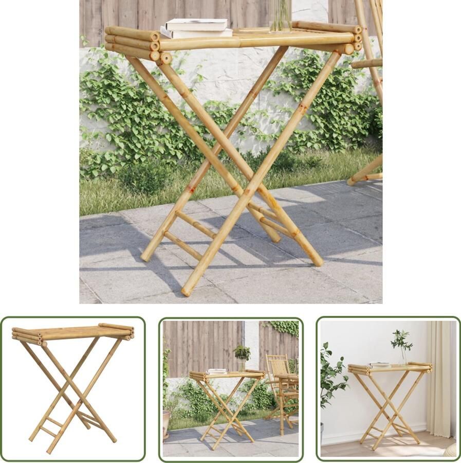 VidaXL Dienbladafstand Bamboetafel Dienbladtafel inklapbaar 70 5x42 5x80 cm bamboe Buitentafel Tuintafel Klaptafel