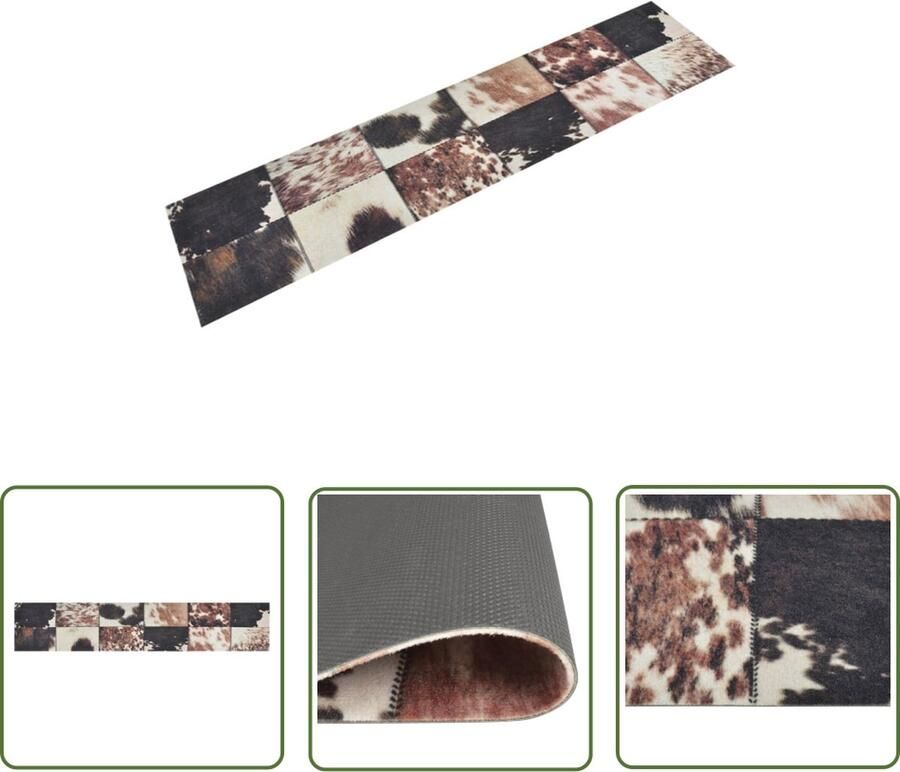 The Living Store Keukenmat Dierenhuidprint 300 x 60 cm 5 mm dik Wasmachinebestendig Keukenmat Dierenhuid Print Vloerkleden Antislip Wasbare Keukenmat