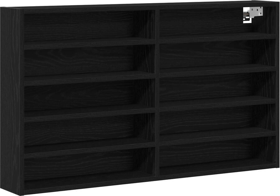 VidaXL Display Kast met plank Anders Zwart eiken 100 x 15 x 58 cm