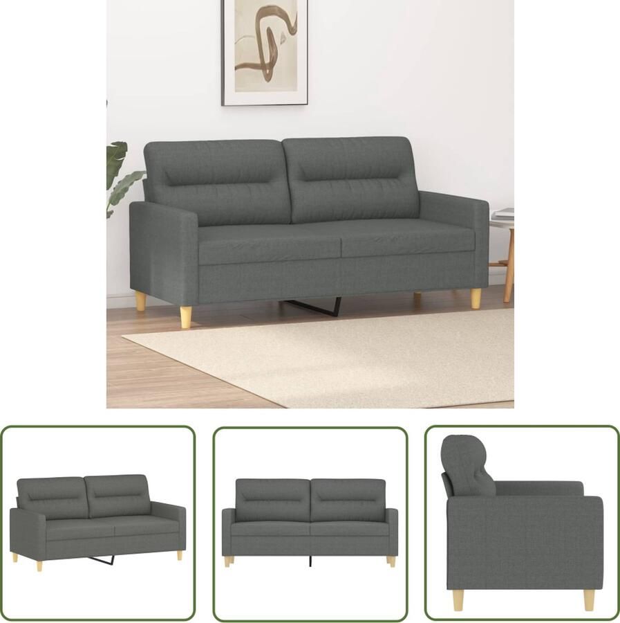 The Living Store Bank Donkergrijs 2-zits 158x77x80 cm Comfortabel en duurzaam Eenvoudig en modern ontwerp Tweezitsbank Donker Grijze Bank Banks Kopen Salon Meubels Lounge Meubilair