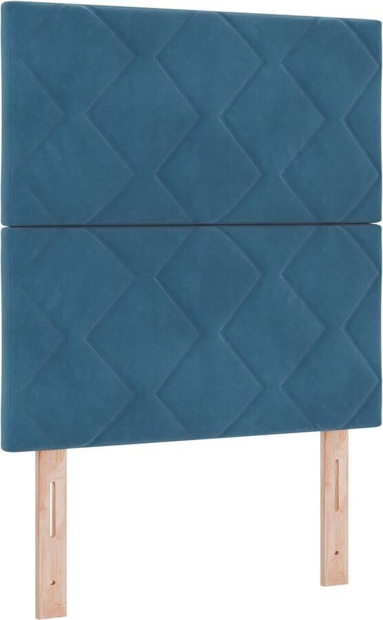 VidaXL Hoofdbord Diamantblokken Ontwerp Donkerblauw 80 cm Fluweel Hoofdbord Diamantblokken Ontwerp Donkerblauw 160 cm Fluweel