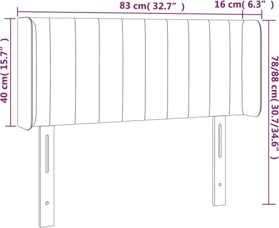 VidaXL Donkerbruin Hoofdbord met Randen 83x16x78 88 cm Hoofd Bord Hoofdkussen Beddecoratie Bedroom Decor Donkere Kleuren