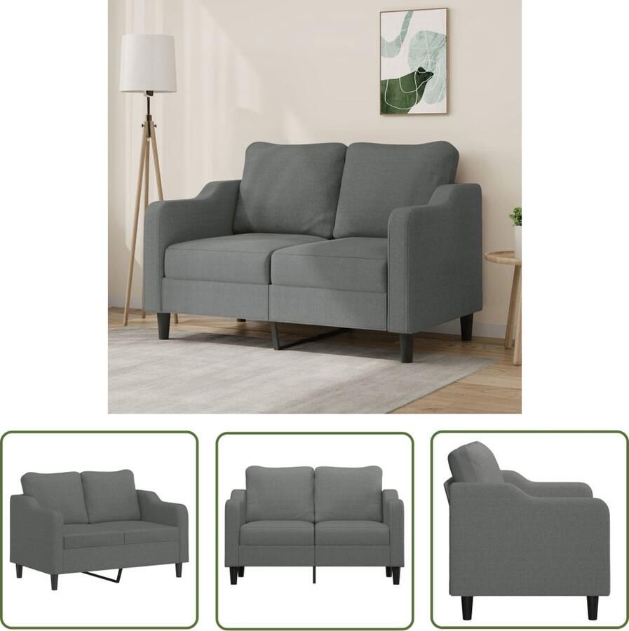 The Living Store Bank Donkergrijs 2-zits 138 x 77 x 80 cm Comfortabele Duurzame Stoffering Tweezitsbank Donkere Bank Banks Kopen Lounge Meubilair Salontafel