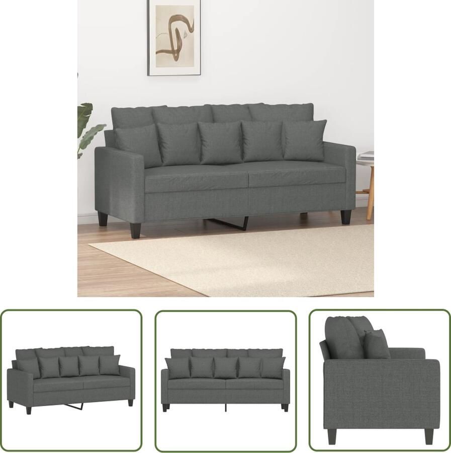 The Living Store 2-zitsbank Bank 158x77x80cm Donkergrijs Stof Duurzaam Tweezitsbank Donkere Bank Bankstellen Lounge Meubilair Salonmeubel