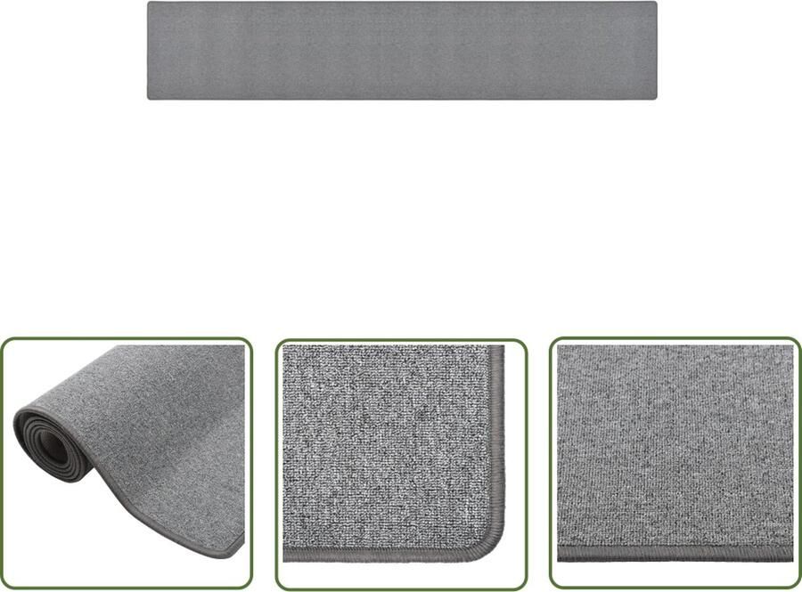 The Living Store Tapijtloper Donkergrijs 50 x 300 cm Geluiddempend Anti-slip Tapijtroper Donkere Grijze Tapijten Loopmat Binnenvloerbedekking Grijs Tapijt