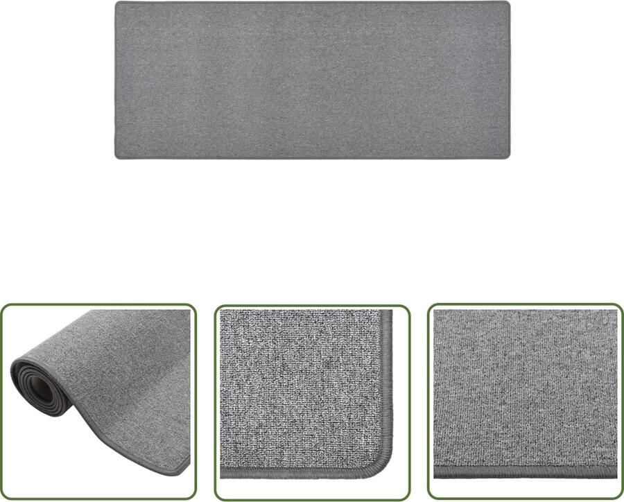 The Living Store Tapijtloper Classic 80 x 200 cm Donkergrijs Tapijtroper Donkere Grijze Tapijten Vloerkleed Grijs Runner Mat Kamerdecoratie
