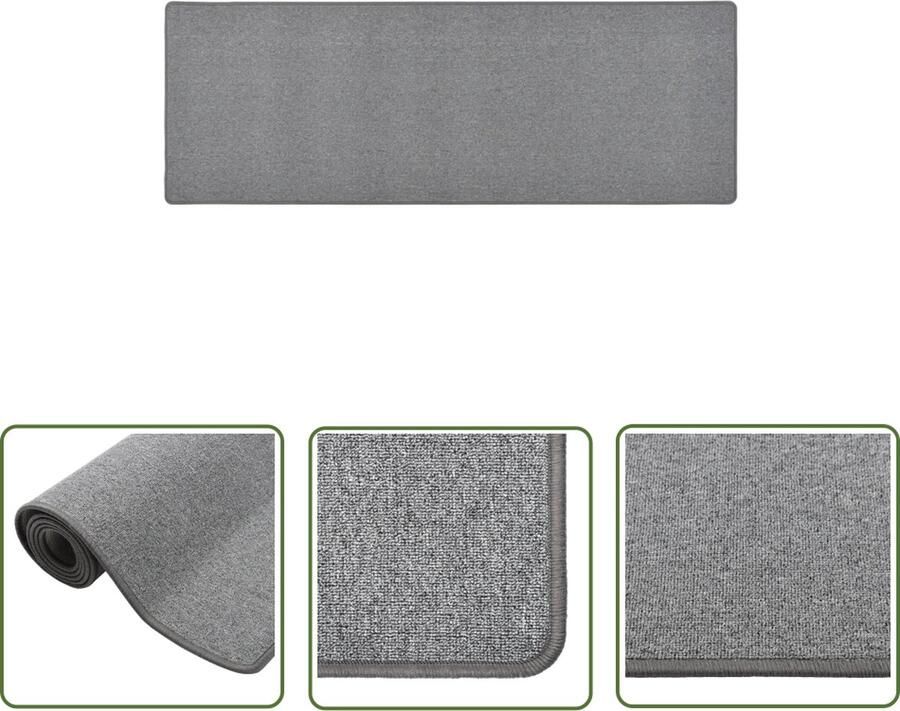 The Living Store Tapijtloper Genaaldvilte Donkergrijs 80 x 250 cm Geluiddempend en Anti-slip Tapijtroper Donkere Grijze Tapijten Vloerkleed Gang Laminaat Dekking Geluidsisolatie