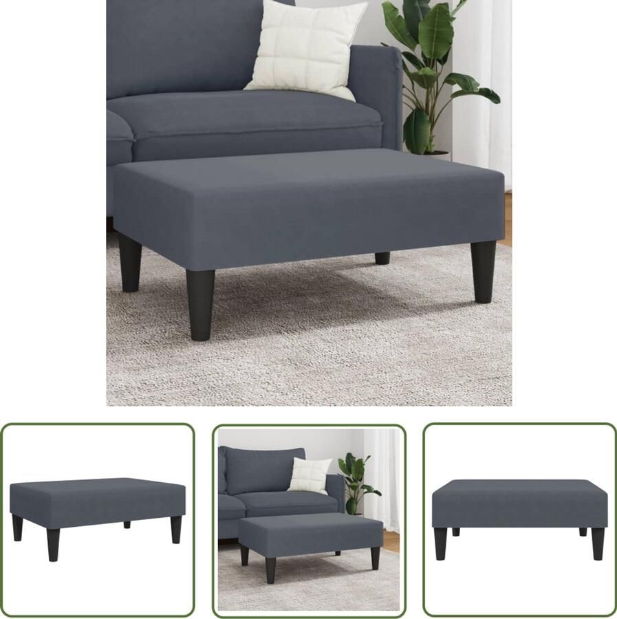 VidaXL Donkere Grijze Voetenbank Voetbank Voetenbank 77x55x31 cm fluweel donkergrijs Fluweel Voetenbank Salontafel Relaxstoel