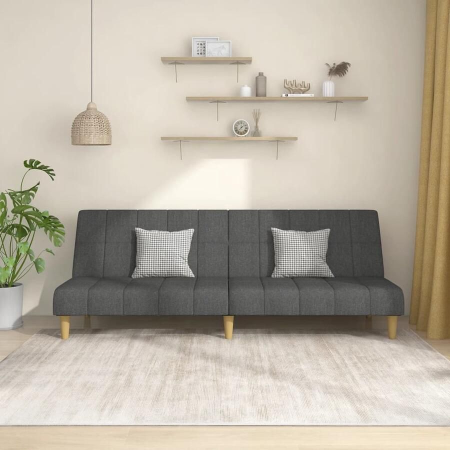 The Living Store 2-zits slaapbank Donkergrijs 200 x 84.5 x 69 cm Multifunctioneel en comfortabel Slaapbank Donkere Kleuren Meubels Tweezitter Sofa Multifunctionele Bank Logement Oplossingen