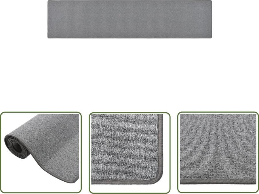 The Living Store Tapijtloper donkergrijs 80 x 400 cm 100% getuft PP Tapijtroper Donkere Kleuren Grijs Tapijt Vloerkleed Gang Vloerbescherming