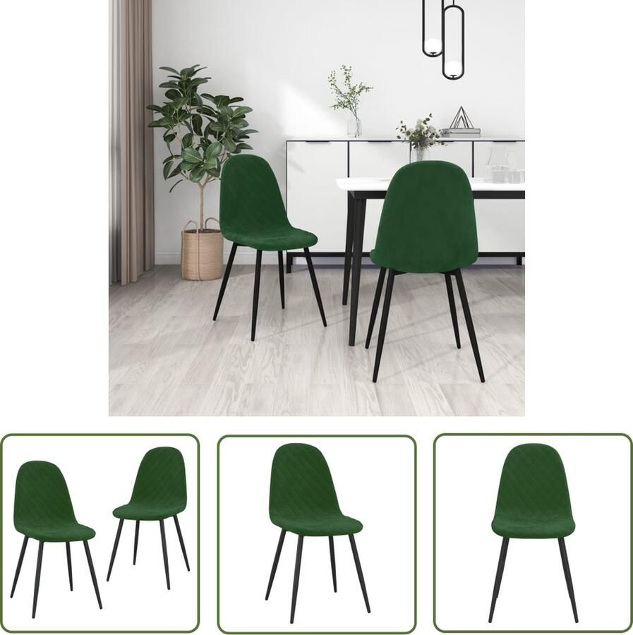 The Living Store Eetkamerstoelen Donkergroen Fluweel 45 x 53.5 x 87 cm Ergonomisch Ontwerp Eetkamerstoelen Donkere Meubels Design Stoelen Fluweel Stoelen Ergonomische Stoelen