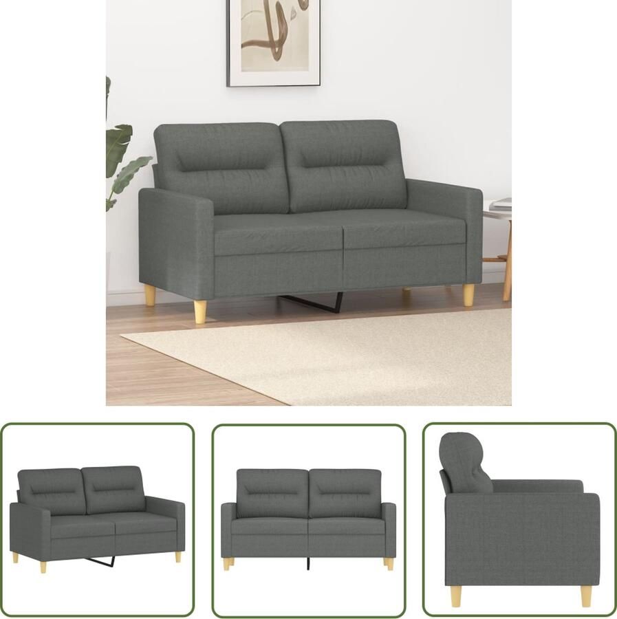 The Living Store 2-zitsbank donkergrijs 138 x 77 x 80 cm Duurzame stof Tweezitsbank Donkergrijs Bank Banks Kopen Salon Meubilair Living Room Furniture