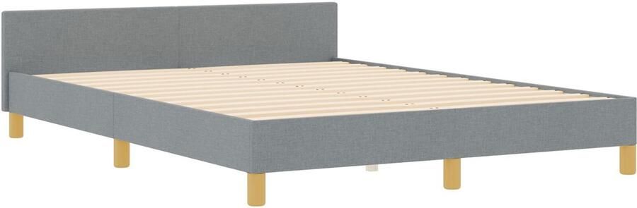 VidaXL Bedframe zonder Matras Donkergrijs 120x190 cm Stof Set van 3 - Foto 4