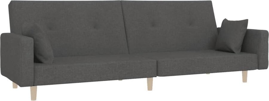 The Living Store Slaapbank 2-zits 220 x 100 x 52 cm Donkergrijs Stof Slaapbank 2 Persoons Bed Donker Grijs Lounge Meubilair Sofa Bed - Foto 2