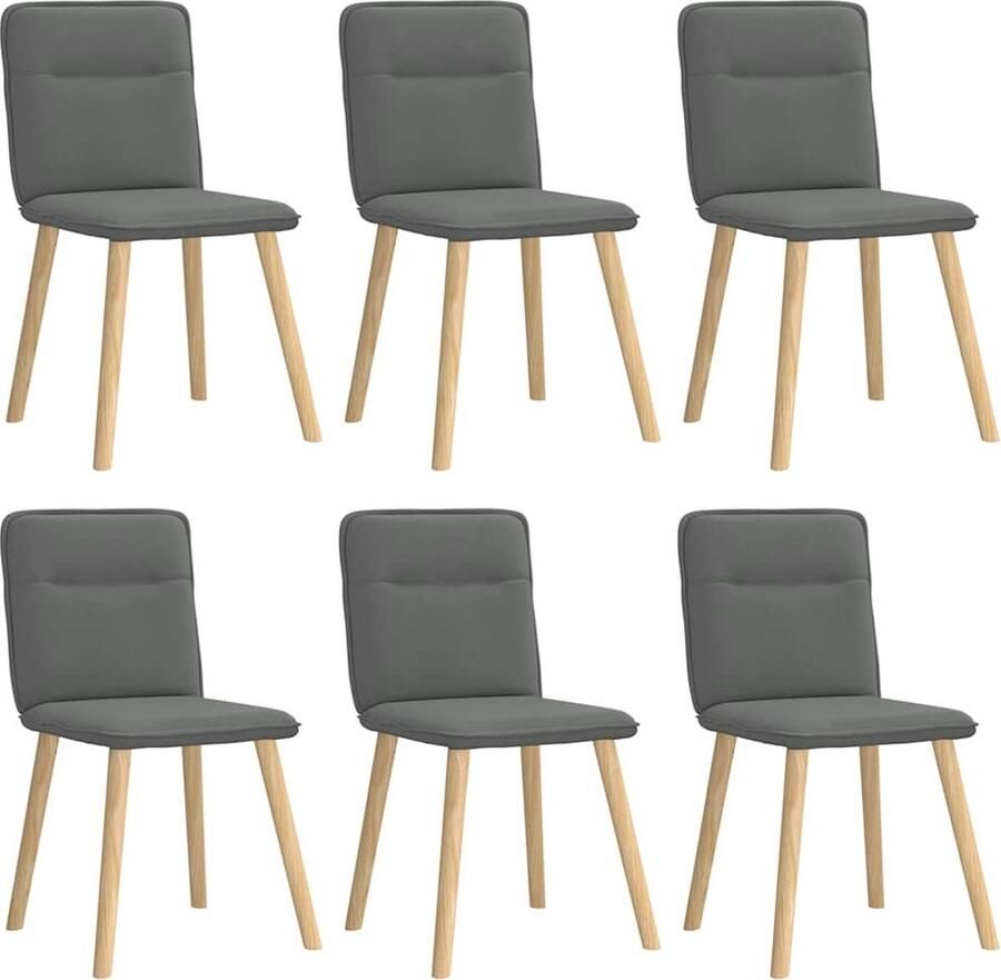 VidaXL Donkergrijze Eetkamerstoelen 6 stuks Eettafelstoel Eetkamerstoel Donkere Stoel Moderne Stoel Comfortabele Stoel - Foto 2
