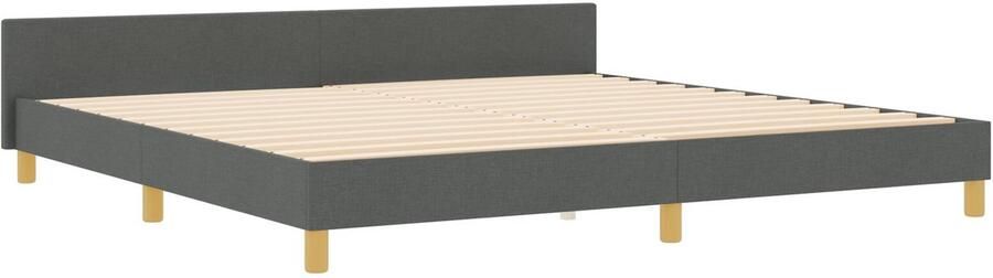 VidaXL Bedombouw Donkergrijs Massief hout stof 200 x 200 cm Bedombouw - Foto 2