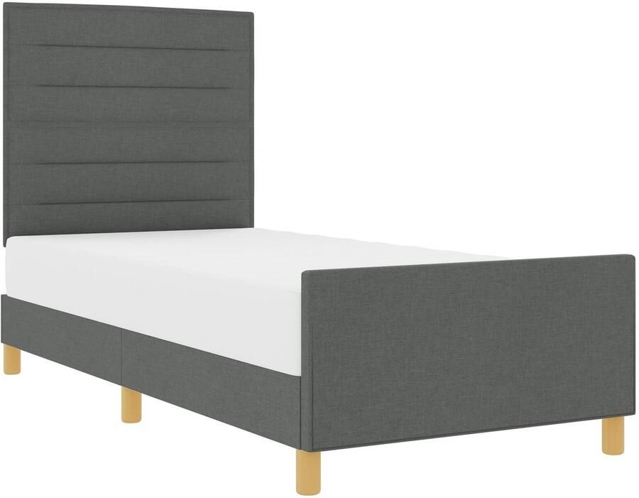 VidaXL Bedframe Donkergrijs Samengesteld hout 90 x 190 cm Duurzaam - Foto 3