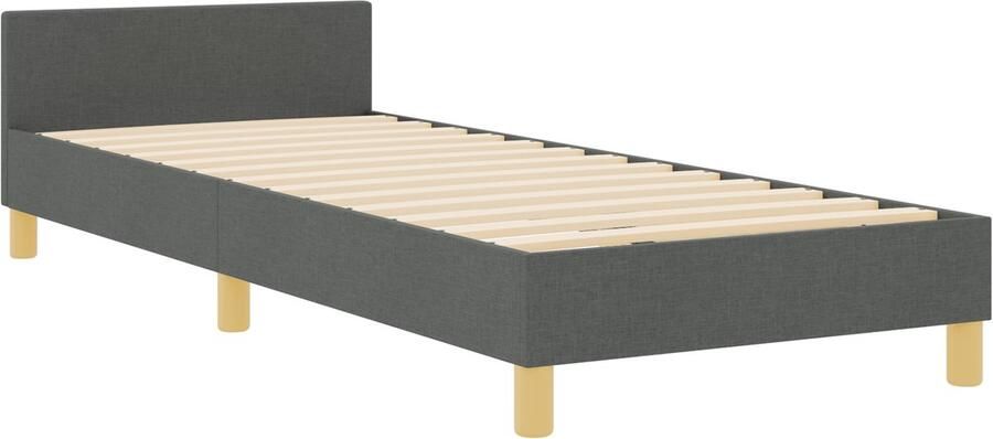 VidaXL Bedframe Donkergrijs Bewerkt hout 92 x 187 cm Bed Rechthoekig