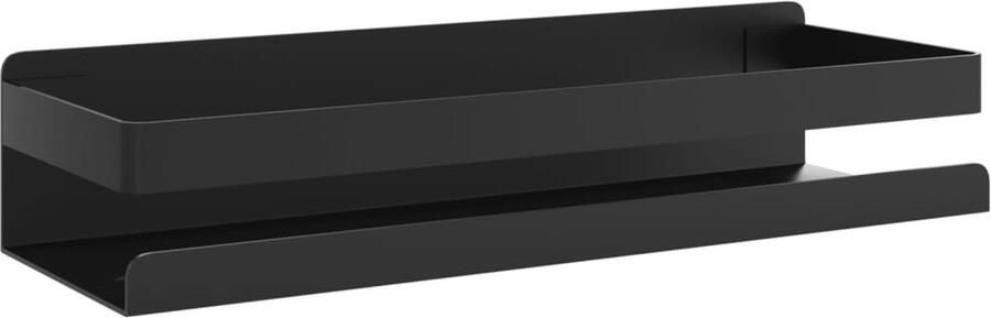 VidaXL Doucherekje 30x10x6 cm Matzwart RVS Doucheruimte Doucheset Badkameraccessoires Roestvrijstaal Wandrek