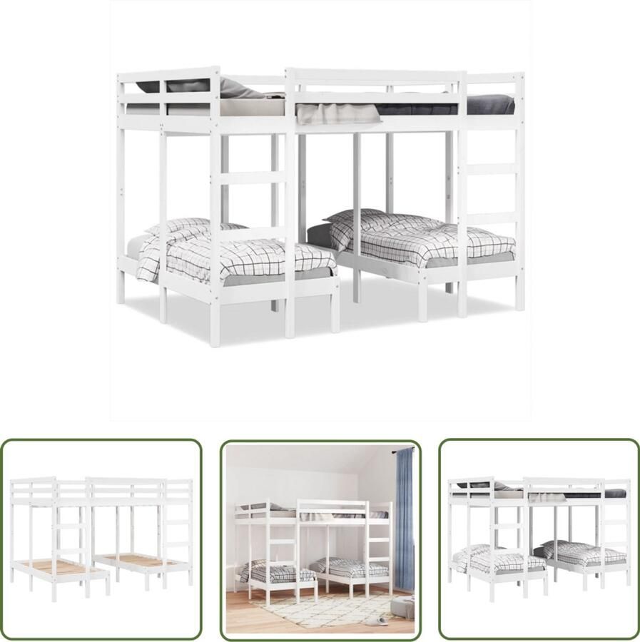 VidaXL Draadloos Gereedschap Draaibare Sleutel Stapelbed 3-voudig grenenhout wit 140x200 70x140 cm Handgereedschap Mechanica Tools Krachtmeter