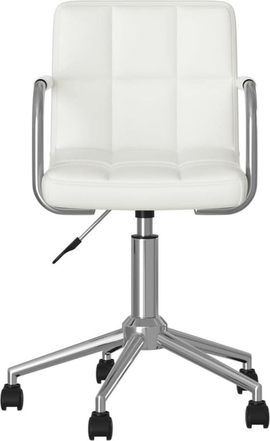 VidaXL Draaibare Eetkamerstoel Kunstleer Wit Eetkamerstoel Draaibare Stoel Witte Stoel Kunstleder Stoel Comfortabele Stoel Ergonomische Stoel Salontafel Dining Chair