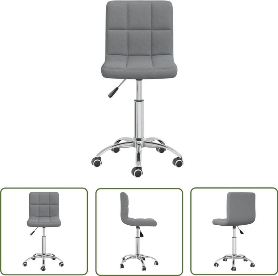 VidaXL Draaibare Eetkamerstoel Lichtgrijs Draaibare Eetkamerstoel Grijs Eetkamerstoel Stof Ergonomische Eetkamerstoel Comfortabele Eetkamerstoel Adjustable Dining Chair
