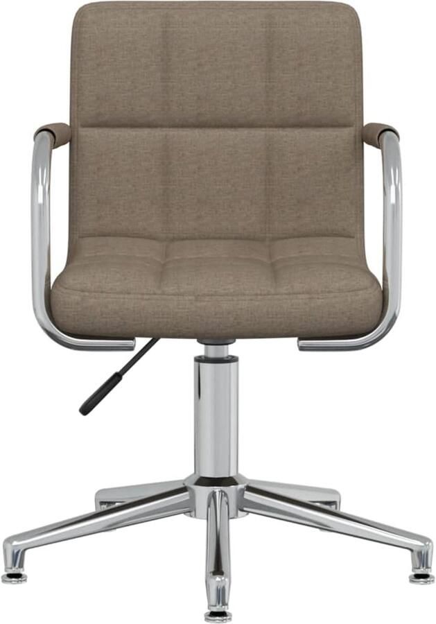 VidaXL Draaibare Eetkamerstoel Stof Taupe Draaibare Eetkamerstoel Taupe Comfortabele Stoel Modern Design Ergonomische Stoel