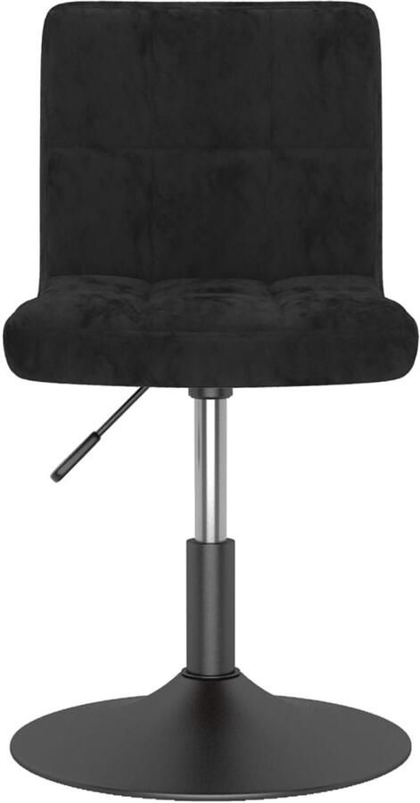 The Living Store Eetkamerstoel draaibaar fluweel zwart Eettafelstoel Fluweel Stoel Draaibare Stoel Eetkamerstoel Moderne Stoel - Foto 2