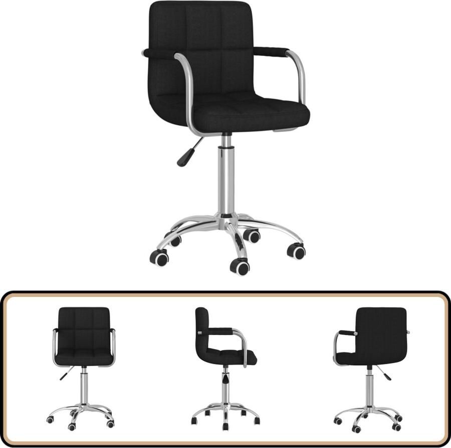 The Living Store Eetkamerstoel draaibaar stof zwart Draaibare Eetkamerstoel Zwarte Eetkamerstoel Design Eetkamerstoel Stof Ergonomische Eetkamerstoel