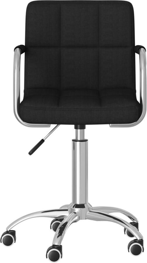 The Living Store Eetkamerstoel draaibaar stof zwart Draaibare Eetkamerstoel Zwarte Eetkamerstoel Design Eetkamerstoel Stof Ergonomische Eetkamerstoel - Foto 2