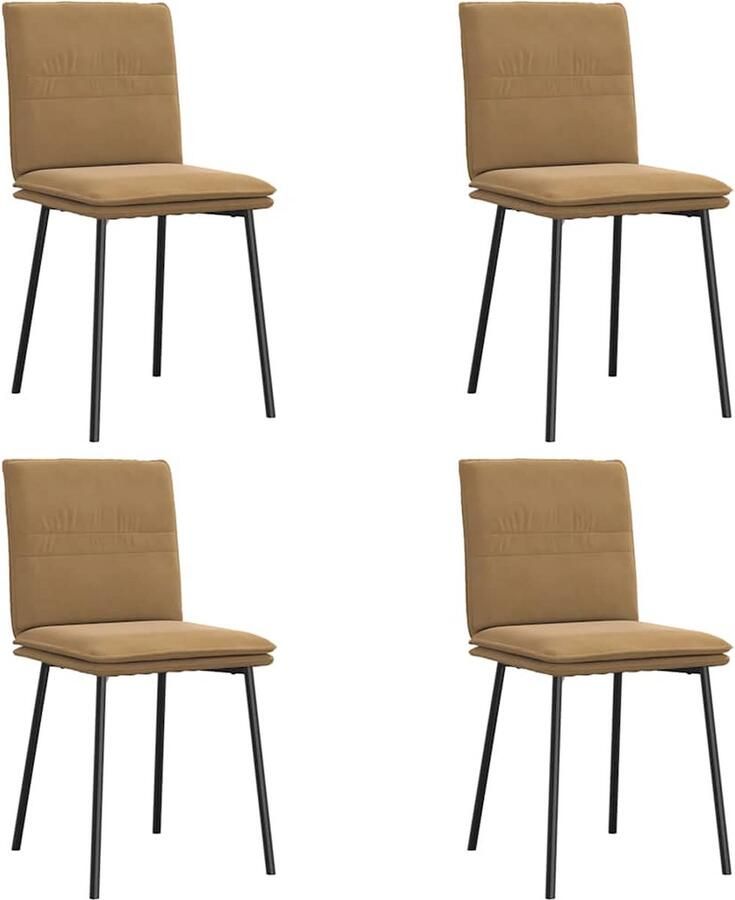 VidaXL Draaibare Eetkamerstoelen 4 st Bruin Fluweel Eettafelstoel Eetkamerstoel Velours Stoel Moderne Stoel Bruine Stoel