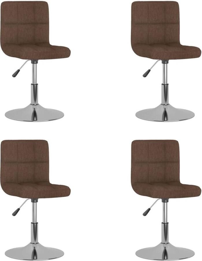 VidaXL Draaibare Eetkamerstoelen 4 stuks Bruin Draaibare Eetkamerstoel Eetkamerstoelen Bruine Eetkamerstoel Design Eetkamerstoel Moderne Eetkamerstoel - Foto 2