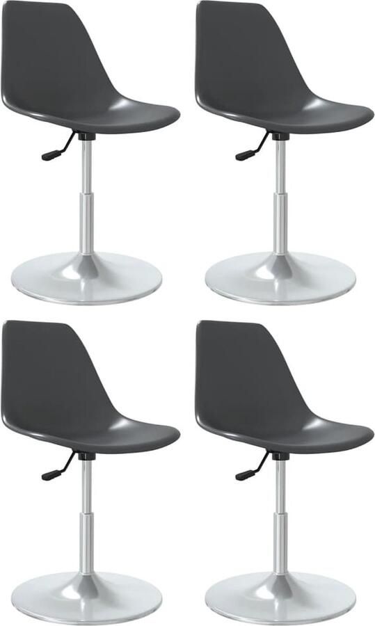 VidaXL Draaibare Eetkamerstoelen 4 stuks Grijs Eetkamerstoelen Draaibare Stoelen Kunststof Stoelen Grijze Stoelen Eetkamer Meubels Salon Meubels Dining Chairs