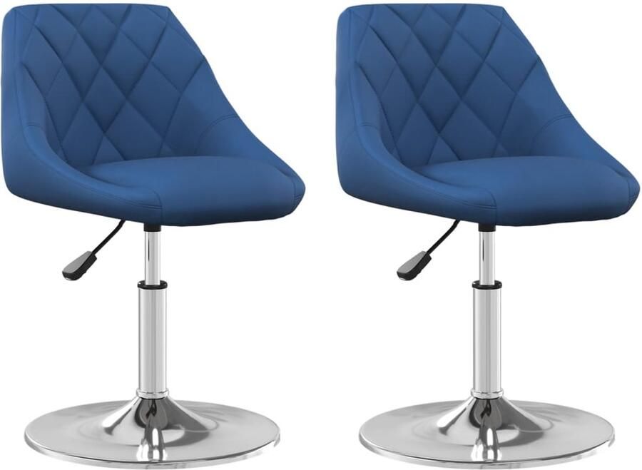 VidaXL Draaibare Eetkamerstoelen Blauw Set van 2 Draaibare Eetkamerstoel Blauw Velvet Eetkamerstoel Moderne Eetkamerstoel Ergonomische Eetkamerstoel
