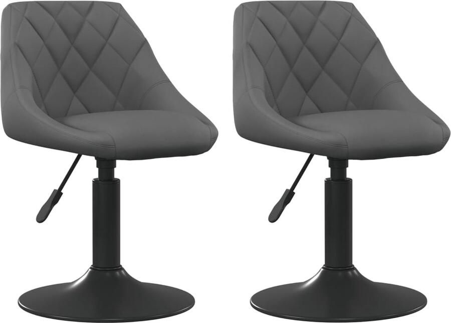 VidaXL Draaibare Eetkamerstoelen Fluweel Grijs Eetkamerstoelen Draaibare Stoelen Fluweel Stoelen Zwarte Stoelen Lounge Stoelen