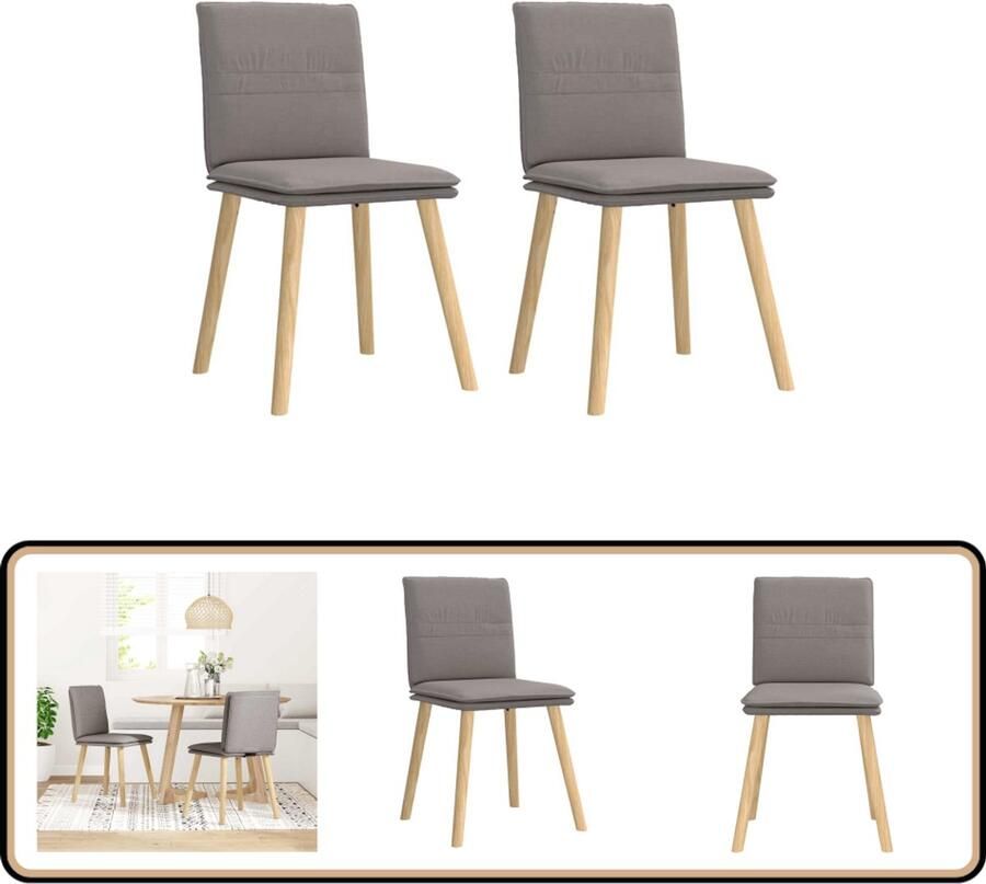 VidaXL Draaibare Eetkamerstoelen Set van 2 Taupe Eettafelstoel Eetkamerstoel Lounge Stoel Salontafelstoel Velours Stoel