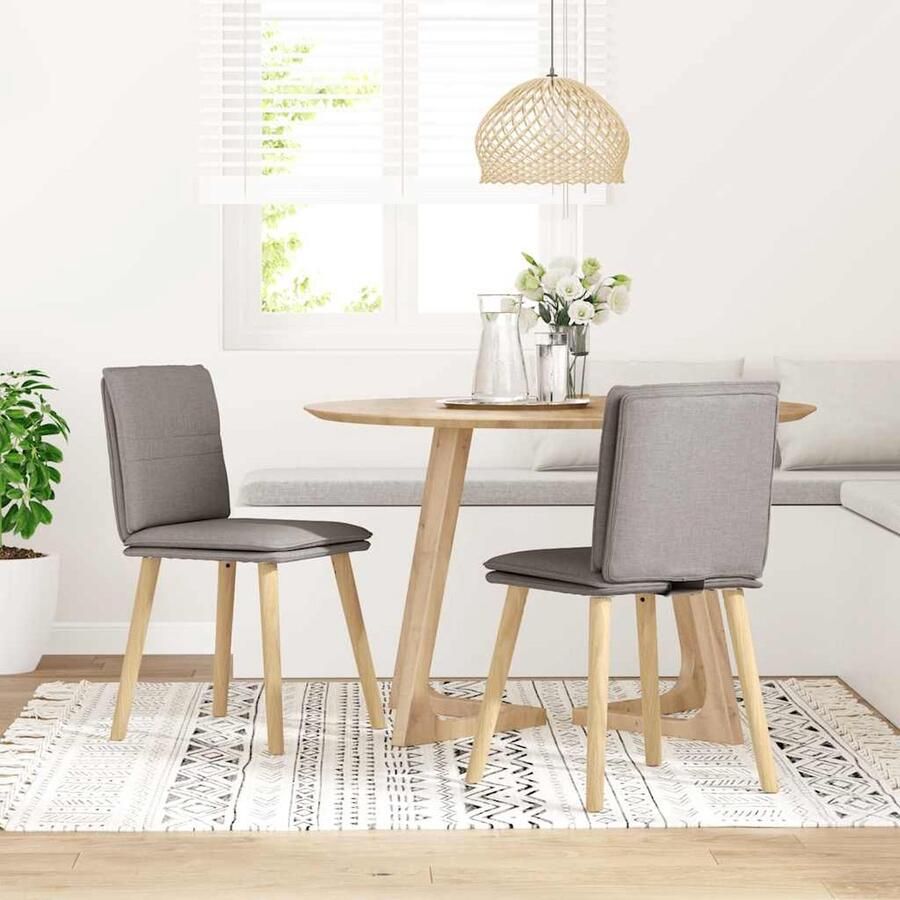 VidaXL Draaibare Eetkamerstoelen Set van 2 Taupe Eettafelstoel Eetkamerstoel Lounge Stoel Salontafelstoel Velours Stoel - Foto 2