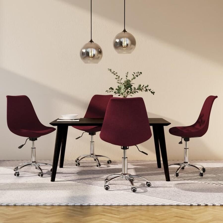 VidaXL Draaibare Eetkamerstoelen Set van 4 Paars Eetkamerstoel Draaibare Stoel Paarse Stoel Velours Stoel Luxe Stoel Design Stoel Moderne Stoel Comfortabele Stoel - Foto 2