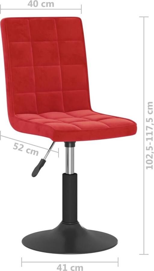 VidaXL Draaibare Fluwelen Eetkamerstoelen Wijnrood Draaibare Eetkamerstoel Fluweel Eetkamerstoel Wijnrood Meubilair Eetkamerstoel Modern Comfortabele Eetkamerstoel