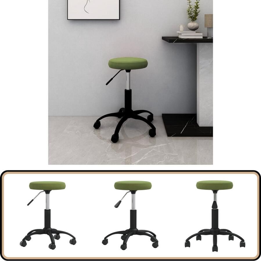 VidaXL Draaibare Kantoorstoel Fluweel Lichtgroen Bureaustoel Bureaustoelen Stoel Stoelen