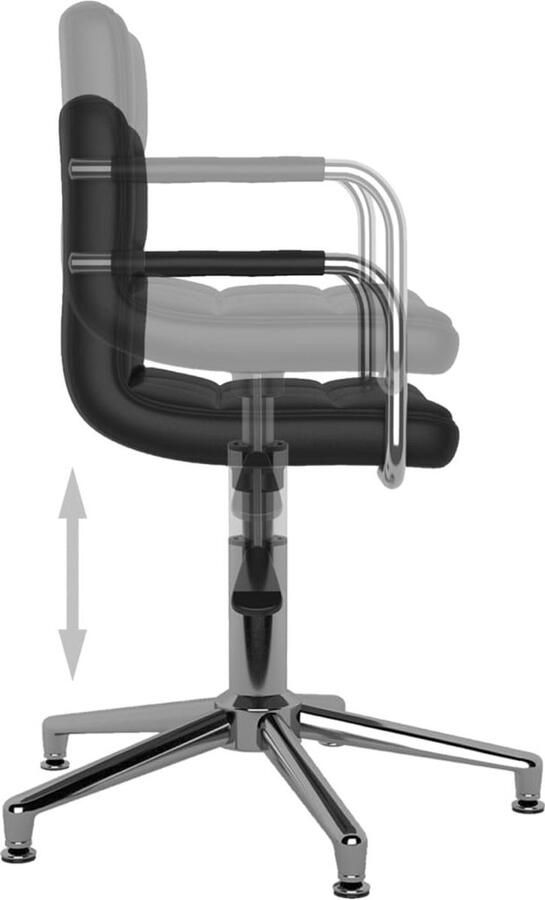 VidaXL Draaibare Kantoorstoel Zwart Kunstleer Kantoorstoel Bureaustool Draaibare Stoel Zwarte Stoel Kunstlederen Stoel