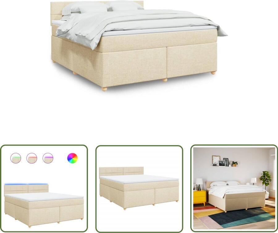 VidaXL Draaibare Sleutel Dynamische Sleutel Boxspring met matras stof crèmekleurig 180x200 cm Gereedschapset Mechanica Torque Wrench