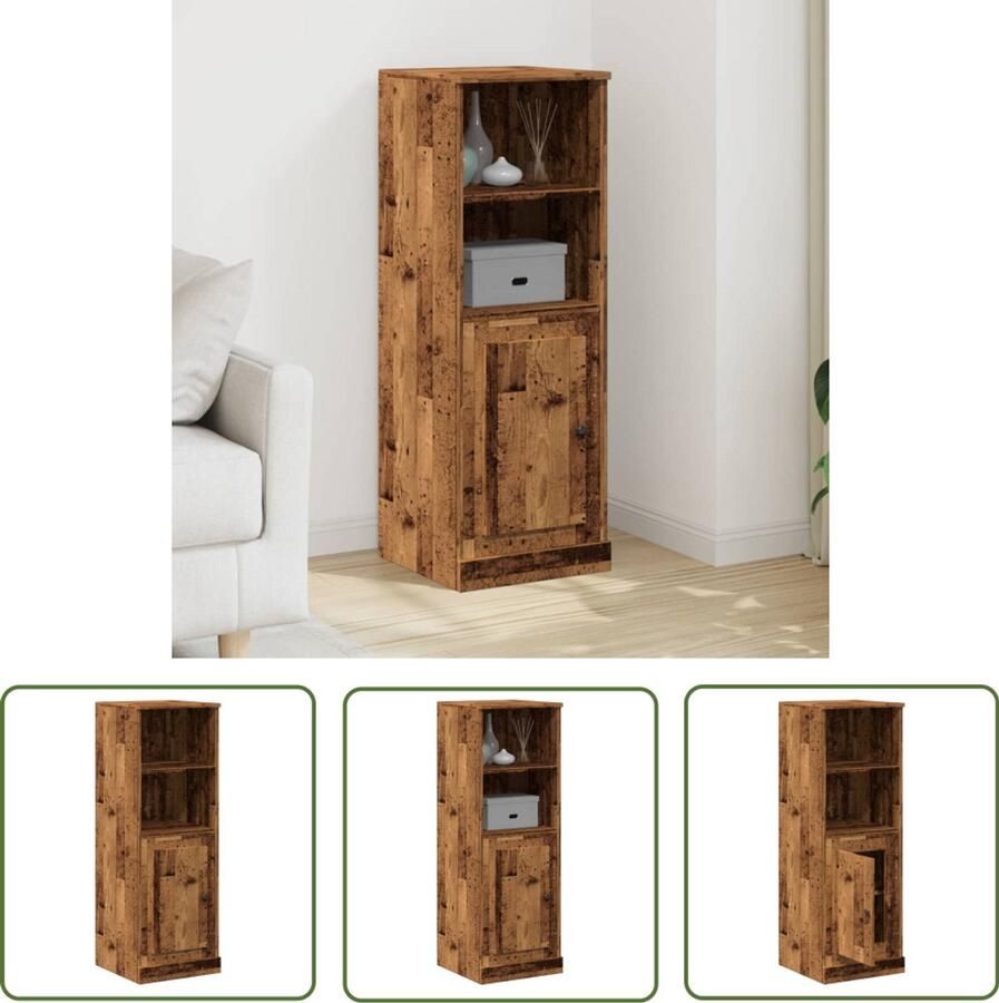 VidaXL Hoge kast 36x35 5x103 5 cm bewerkt hout oud houtkleurig Dynamische Sleutel Draaibare Sleutel Gereedschapset Mechanica Tools Torque Wrench