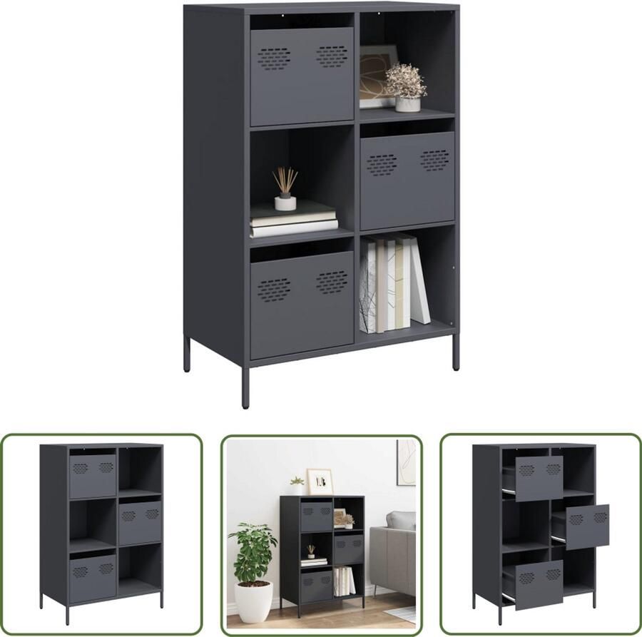 VidaXL Draaibare Sleutel Dynamische Sleutel Hoge kast 68x39x103 5 cm staal antracietkleurig Gereedschapset Mechanica Torque Wrench