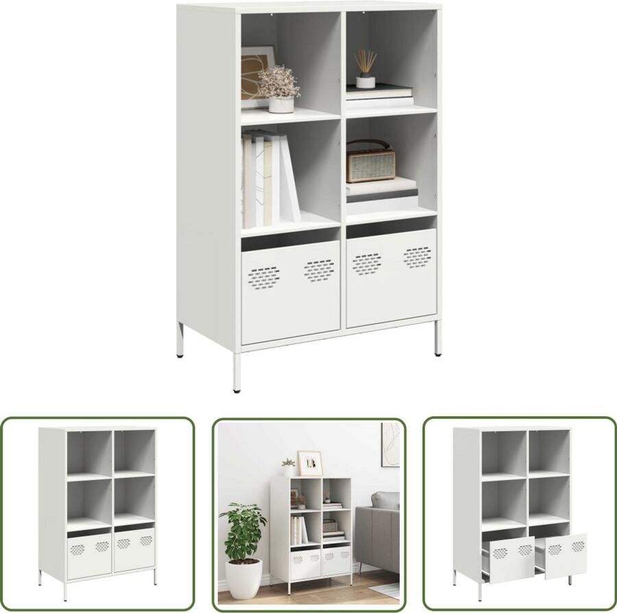 VidaXL Draaibare Sleutel Dynamische Sleutel Hoge kast 68x39x103 5 cm staal wit Gereedschapset Mechanica Torque Wrench