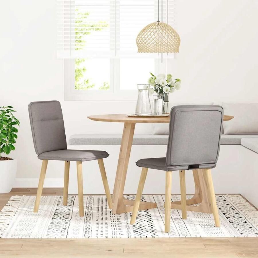 VidaXL Draaibare Taupe Eetkamerstoelen Set van 2 Eettafelstoel Eetkamerstoel Draaiend Stoel Taupe Stoel Moderne Stoel