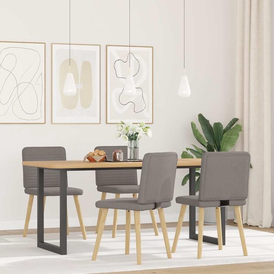 VidaXL Draaibare Taupe Eetkamerstoelen Set van 4 Eettafelstoel Eetkamerstoel Comfortabele Stoel Luxe Stoel Modern Ontwerp