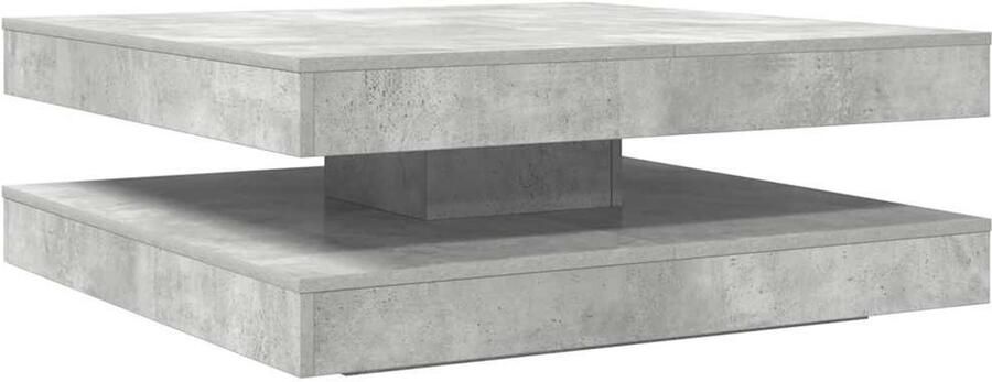 The Living Store Salontafel 360 graden draaibaar 90x90x34 5 cm betongrijs Salontafel Houten Salontafel Draaibare Salontafel Betongrijs Meubilair Modern Tafellampje