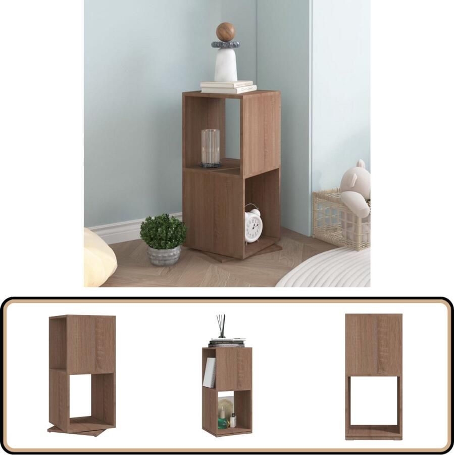 VidaXL Draaikast Sonoma Eiken 34 5x34 5x75 5 cm Draaikast Spaanplaat Kast Salontafel Woonkamer Meubilair Opslagmeubelen Houten Kast Vintage Kast Moderne Kast Bruine Kast Ronde Kast