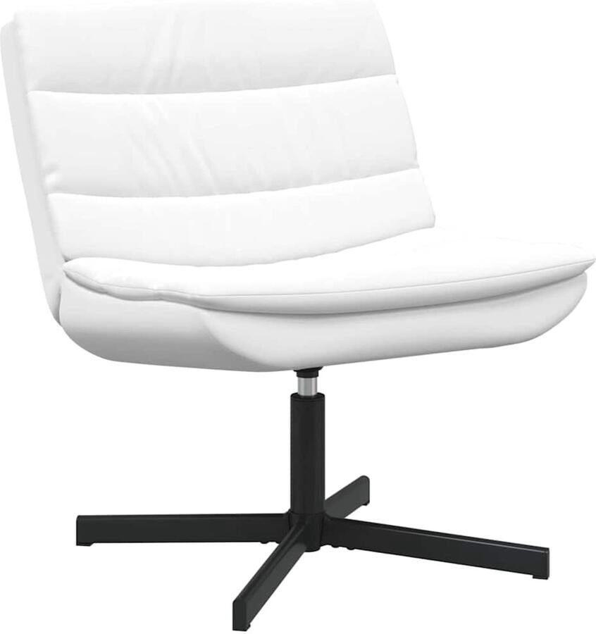 VidaXL Draaistoel Wit Polyester stof Metalen frame Middelgroot